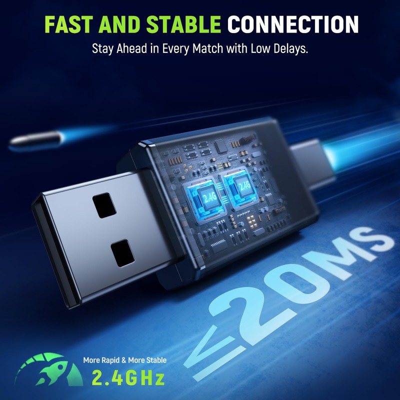 Tatybo wireless gaming Headset with mic, black