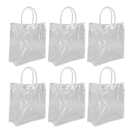 20 Piezas Bolsas de Regalo de PVC Transparente con Asas, Bolsas de compras de Plástico Reutilizables, Bolsas de Dulces para Fiestas, Bodas, Compras, Baby Shower, 20 * 20 * 8CM