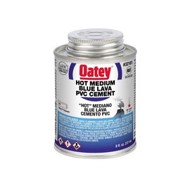 Oatey 32160, 8 OZ. PVC Blue Lava HOT Medium Bodied Cement-UP to 6" Diameter (32161)