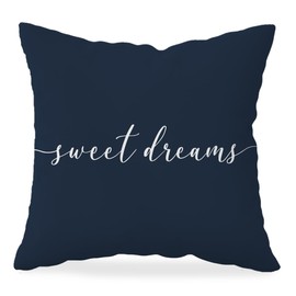 HONLUNG Sweet Dreams Throw Pillow Covers,Bed Decorative Pillows Covers, 18x18 Pillow Cover,Farmhouse Home Decor for Couch Bed Bedroom (Blue)