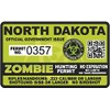 North Dakota ND Zombie Hunting Permit - Hunter Response Team Unit 4" Outbreak Sticker