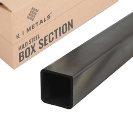 K I Metals Mild Steel Box Section - 500mm Length x 25mm Width x 25mm Height x 2mm Thickness Square Hollow Section | Durable Mild Steel Tube for Construction, Residential & DIY Project