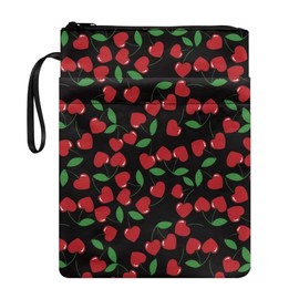 Tiasarato Book Sleeve Pouch Heart-Shaped Cherry Fabric Dust Jacket Protector for Paperback & Hardcover Books Lightweight Slim Carry Case for Teenager