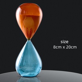 Falytemow Double-Color Hourglass Translucent Glass Sand Timer for Kitchen Brushing Teeth Teaching (30 Minutes, Droplet)