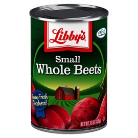Libby's Small Whole Beets | Deliciously Earthy Flavor | Deep Vibrant Ruby Red-Purple | Seasoned with Sea Salt | Grown & Made in the USA | 15 oz (Pack of 12)