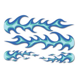A4 Sticker Sheet Blue Flames Vinyl Stickers - Fire Cool Vehicle Car Bike Speed Motorbike Men Hobbies Hobby Scrapbooking Journal Gift #82192