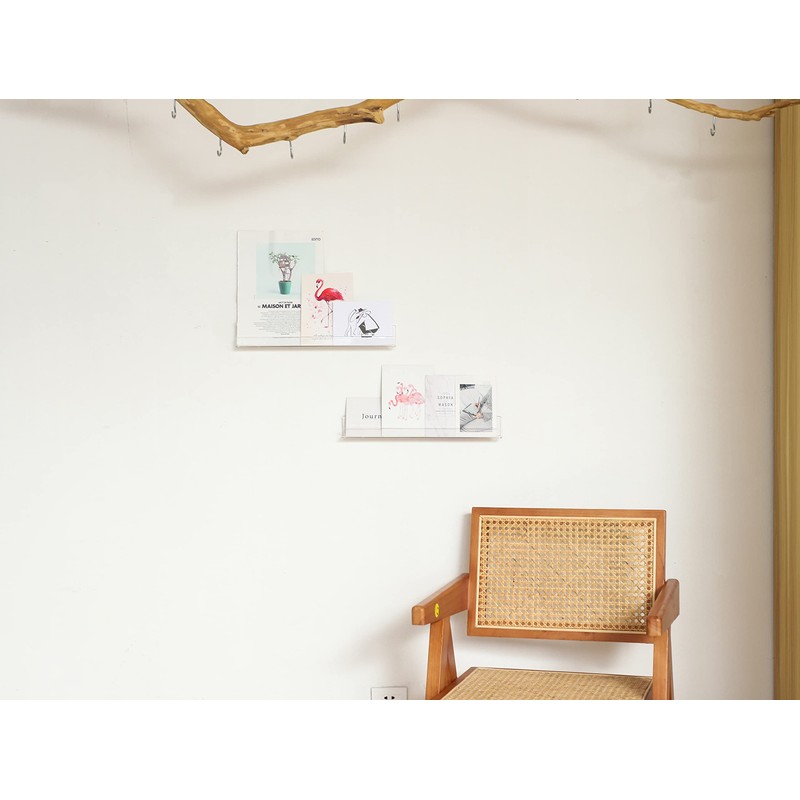 LikeU Nail Polish Rack Wall Mounted Shelf 2 Pack,Clear Acrylic