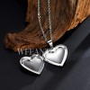 2pzs Collar Dije Corazón Para Parejas Fotos Acero Inoxidable