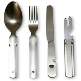 Classic German Army Stainless Steel Cutlery Set 4-Piece Camping Cutlery Set for Camping Cutlery Set Outdoor Cutlery