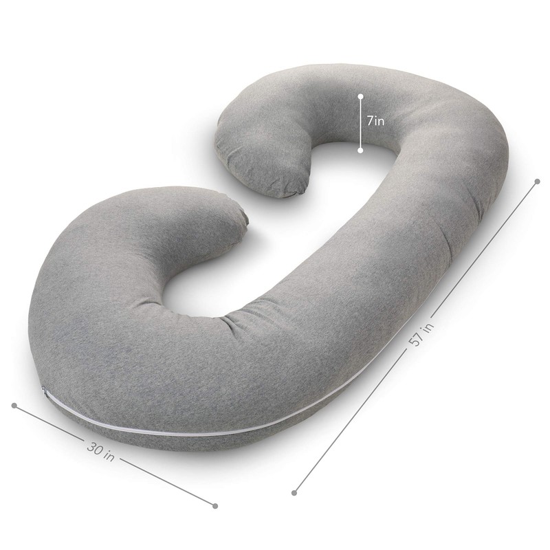 PharMeDoc Full Body Cushion Cover Replacement C Shape Grey