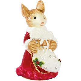 Craycombe Trinkets 6063 Mouse with Stocking Trinket Box,Height 8cm