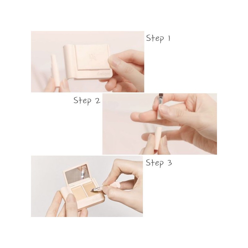 DASIQUE Pro Cover Dual Concealer Palette 2.4g, Color:17 Fair