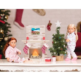 Our Generation by Battat- Holiday Celebration Set- Doll, Clothes & Christmas Accessories for 18'' Dolls- Ages 3 Years & Up, Brown (BD37362Z)