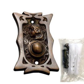 Gerlitzen K101A Antique Brass Front Door Graf Bell 1 Brass Door Bell Door Bell Door Bell Plate Art Nouveau Style