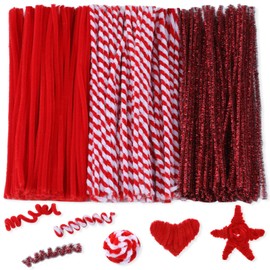 240 Pcs Pipe Cleaners Set, Pipe Cleaners Craft Set, Pipe Cleaner Chenille Stems Pipe Cleaners Craft Supplies for Art and Craft Projects Creative Christmas Decoration (Red)