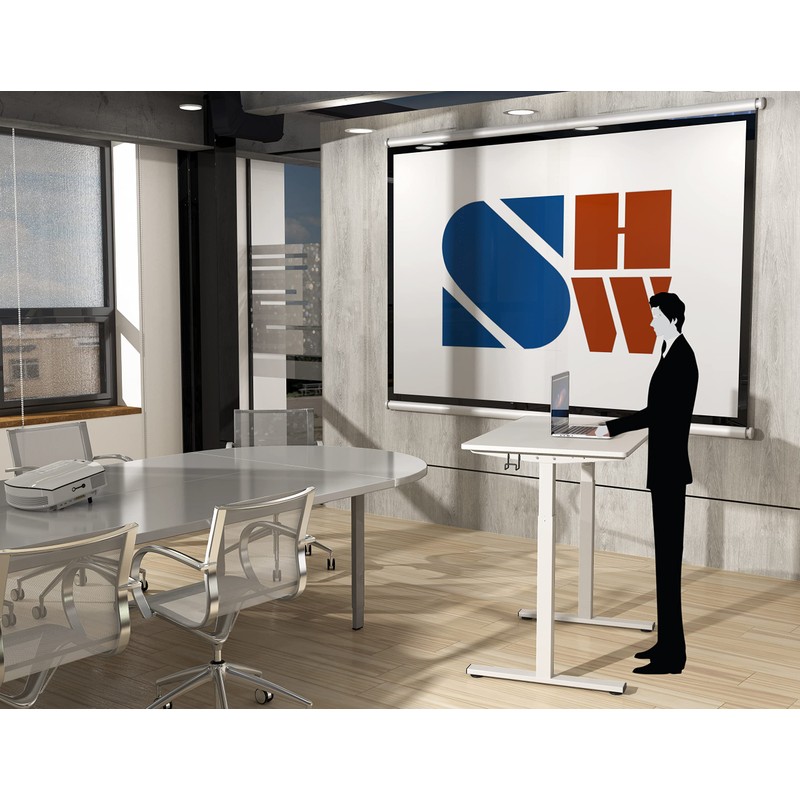 SHW 40-Inch Electric Height Adjustable Standing Desk with Drawer, Memory