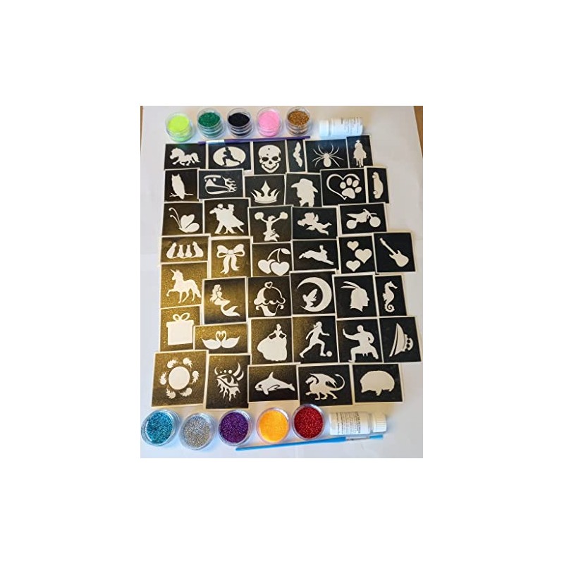 Big Set x 100 Tattoo Stencils for Glitter Tattoos +