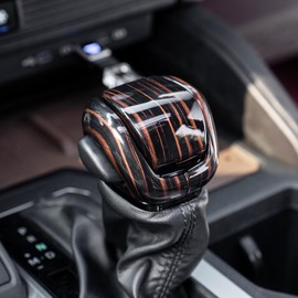 SFWAYA Shift Knob Protective Cover for 2024-2025 2026 Toyota Land Cruiser 250&1958 Prado LC250 J250 Shifter Decorative Cover Center Console Interior Tuning Supplies Accessories (Mahogany Pattern)