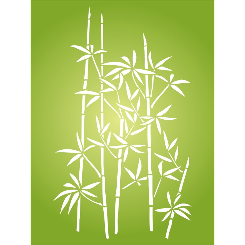 Bamboo Stencil, 6.5 x 10.4 inches (M) Reusable Large Evergreen