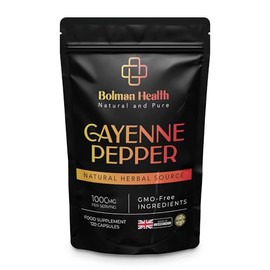Cayenne Pepper Capsules | 1000mg Per Serving | 120 Vegan HPMC Capsules | Supports Digestion, Circulation & Metabolism | Natural Herbal Supplement | Non-GMO | Gluten-Free