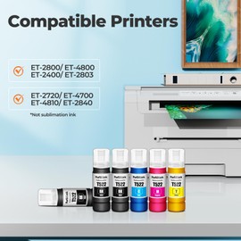 522 Ink Refill Bottles ET-4800 ET-2800 ET-2803 ET-2400 Replacement for 522 Ink Refill Bottles 6 Pack Fit for 522 Ink for ET 2800 ET-2720 ET-2840 ET4800 ET2400 ET-4700 ET-4810 ET2800 2803 2800 Printer