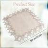 URROMA Linen Round Beige Table Cover with Lace Trim,Table Decor