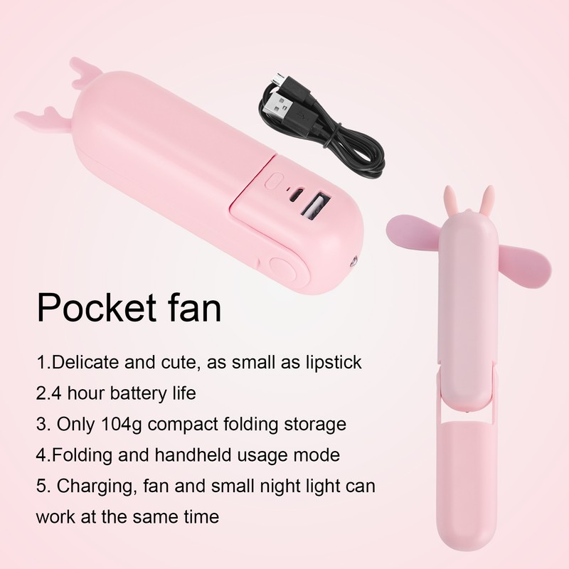 Handheld Fan Mini Small Folding USB Rechargeable Mobile Water Replenisher