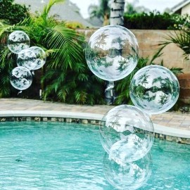 ArtPaperWonders Crystal Bobo Balloons Transparent Bubble Birthday Baby Shower Decor - 24 inches 10pcs