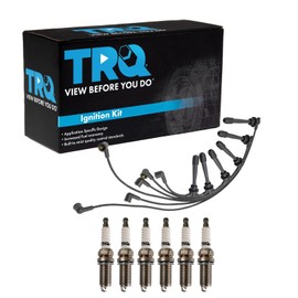 TRQ Ignition Kit Spark Plugs Spark Plugs Wire Set Compatible with 2005-2009 Hyundai Tucson 2005-2010 Kia Sportage