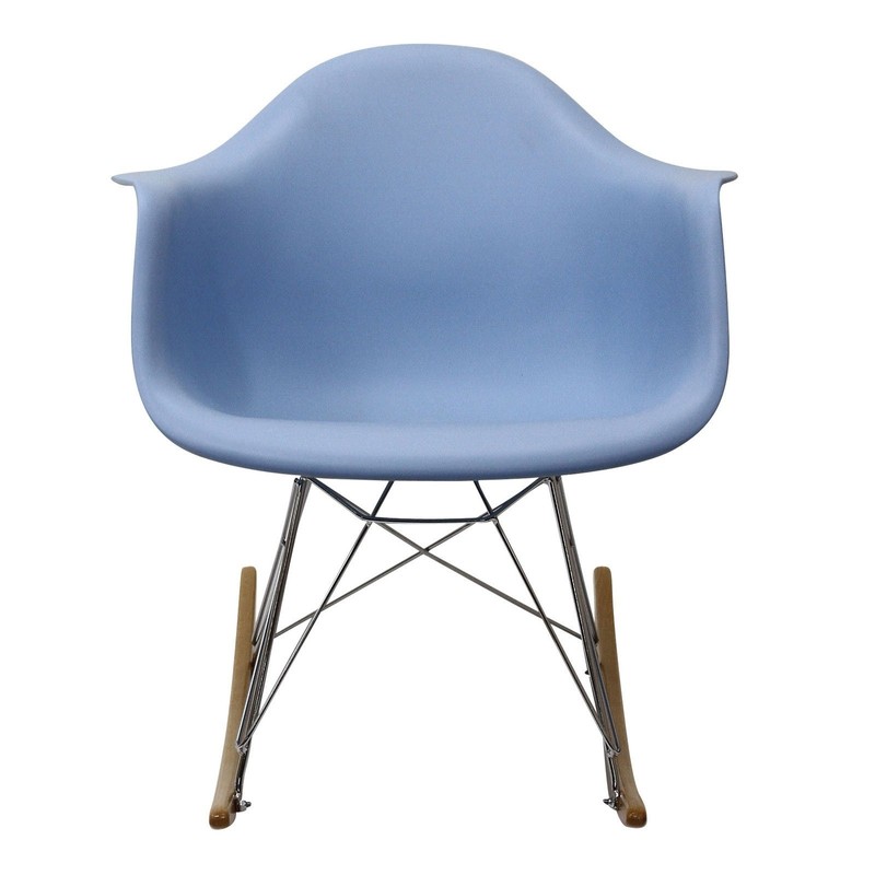Lexington Modern Molded Plastic Armchair Rocker, Blue