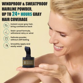 BRIMFULITE Hair Root Touch Up Powder, Quick Cover Gray Hairline Powder, Windproof & Sweatproof Root Cover Up Powder for Women Men with Compact Puff and Mirror 0.14 Oz. (Dark Blonde, 0.14 Oz.)