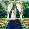 ROMANKAS Glitter Aisle Runner for Wedding Ceremony Navy Blue Aisle