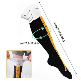 Ruizaua Chicken Leg Socks - Cotton Knee High 3D Turkey Socks for Women and Men - 50cm Length - Funny Gifts