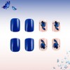 Short Square Press on Nails Fake Nails with Blue Butterfly