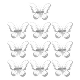 PRETYZOOM Xmas Tree Butterfly Clip Pendant Mini Clips Christmas Tree Decorations Party Favors Family New Year Decors (White) 10PCS