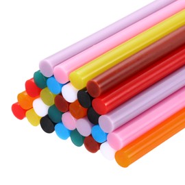 uxcell 30pcs Full Size Hot Glue Gun Sticks 8-inch x 0.28-inch High Sticky Large Hot Glue Sticks, Black,White,Bright Red,Brown,Purple,Yellow,Sky Blue,Orange,Pink,Deep Green