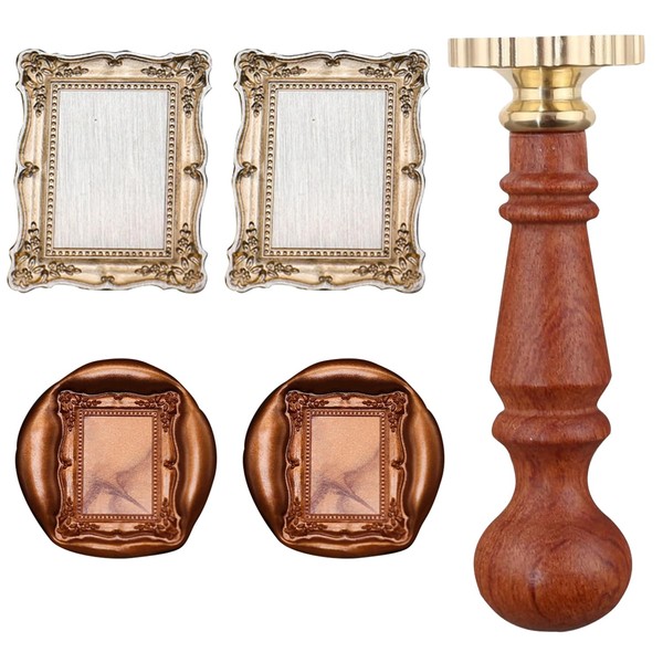 Frame Wax Seal Stamp, 3D Embossed Relief Carving Head and