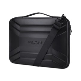 MOSISO 15-15.6 inch Hard Shell Laptop Sleeve Shoulder Bag, Waterproof Shockproof Protective Symmetrical Trapezoid EVA Computer Bag Carrying Case Compatible with MacBook Pro 16, HP, Dell Notebook,Black