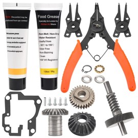 Worm Gear Kit 9706529, 9709511, 9703337, 9709231 Compatible With Whirlpool/KitchenAid 5QT & 6QT Stand Mixer with Worm Gear, Food Grade Grease, Retaining Ring Pliers, Mixer Bevel Gear Kit etc