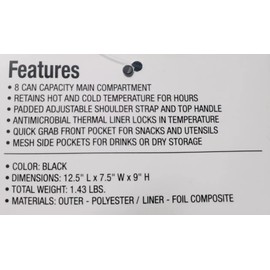 Buc-ee's 8 Can Lunch Box Cooler ~ Black ⚫ New 2025