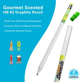 Smencils Soda Pop Shop Scented Pencils – HB #2 Graphite Pencils Made from Recycled Newspapers, 4 Pack, Long-Lasting Gourmet Scents, Fun School Supplies & Gifts for Kids, Teachers, Classroom Rewards