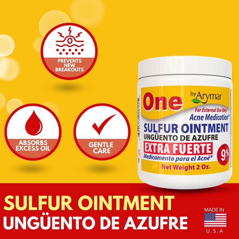 Arymar Sulfur Ointment 9% Acne Spot Formula for Face and