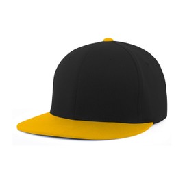 Pacific Headwear Standard Premium A/C² Performance Flexfit Cap, Black/Gold, X-Small
