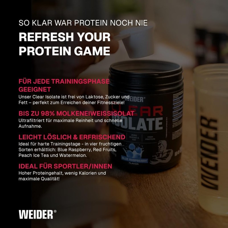 Weider Clear Isolate, 500 g, Red Fruits