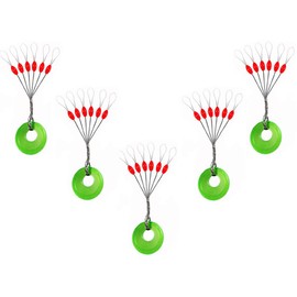 300/600pcs Fishing Bobber Stopper,6 in 1 Float Sinker Line Stops,3 Sizes Black Orange Oval Cylinder Float Stop Available (Red-Oval, S-300Pcs)