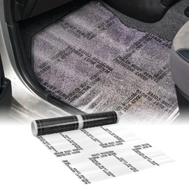 Nuanchu 4 Mil Auto Adhesive Plastic Floor Mat 24" x 200' Car Care Products Carpet Protector Film Roll Sticky Car Floor Mats Perforated Protector Cover Sheets Every 24", 150 Mats Per Roll