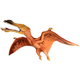FUNSHOWCASE Educational Realistic Anhanguera Dinosaur Figures with Movable Jaws Playset Orange Length 9-inch