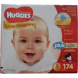 Huggies Little Snugglers Plus Diapers Size 2, 174 Count