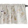 VOGOL Floral Embroidered Pattern Kitchen Valances for Windows, Linen Rod
