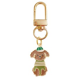 YIQPKUM Cute Enamel Golden Doodle Keyring Puppy Keyring Poodle Gift for Women Purse Car Key Statement Charm, brown, M